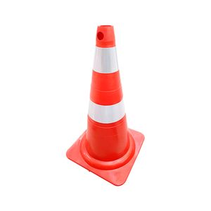 Cone Para Sinalização Plastcor NBR 75cm Branco/Laranja Refletivo